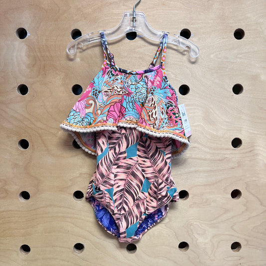 Peach & Teal Swimsuit