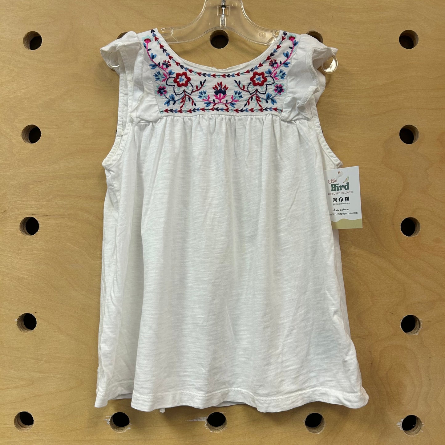 White Embroidered Tank