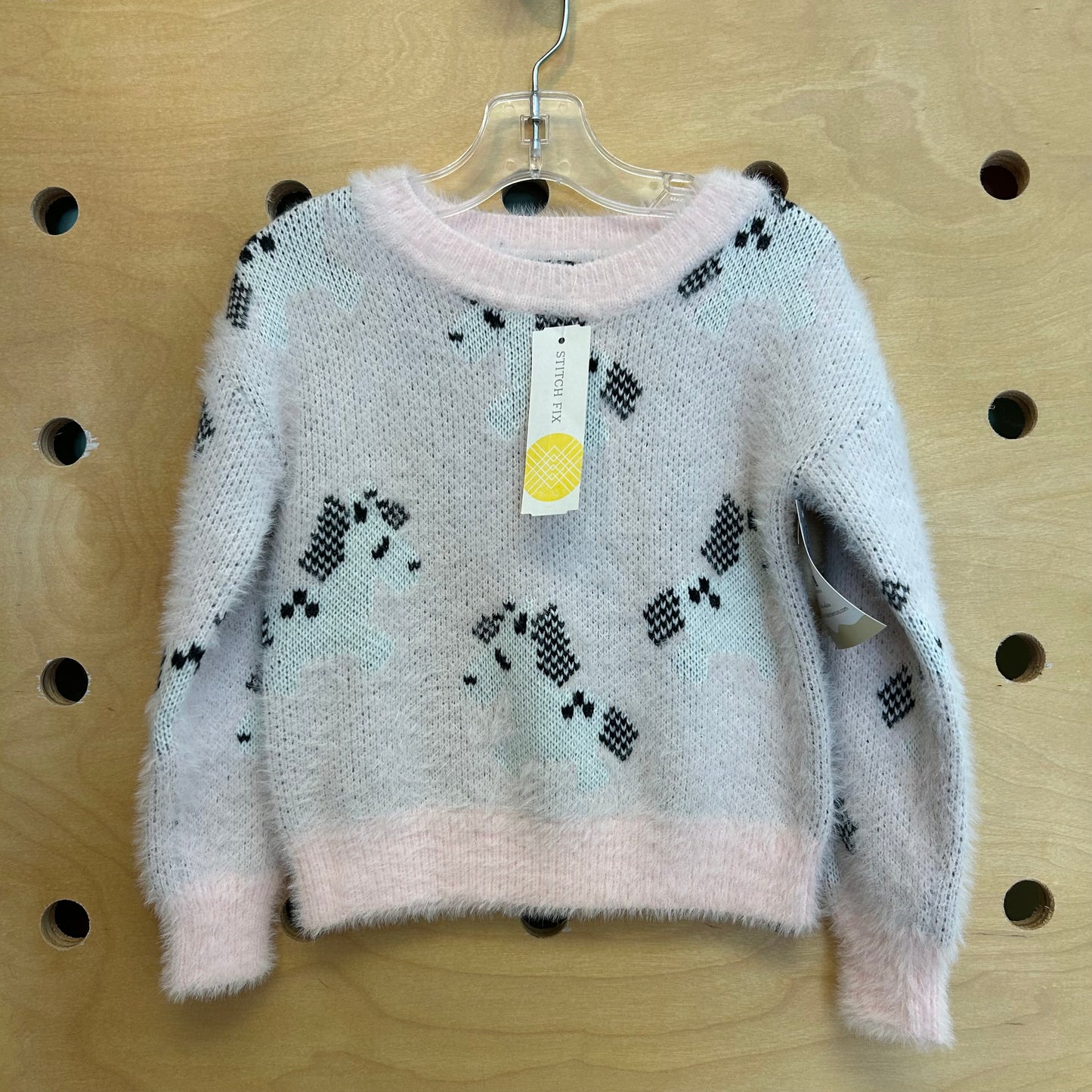 Fuzzy Pink Horses Sweater NEW!