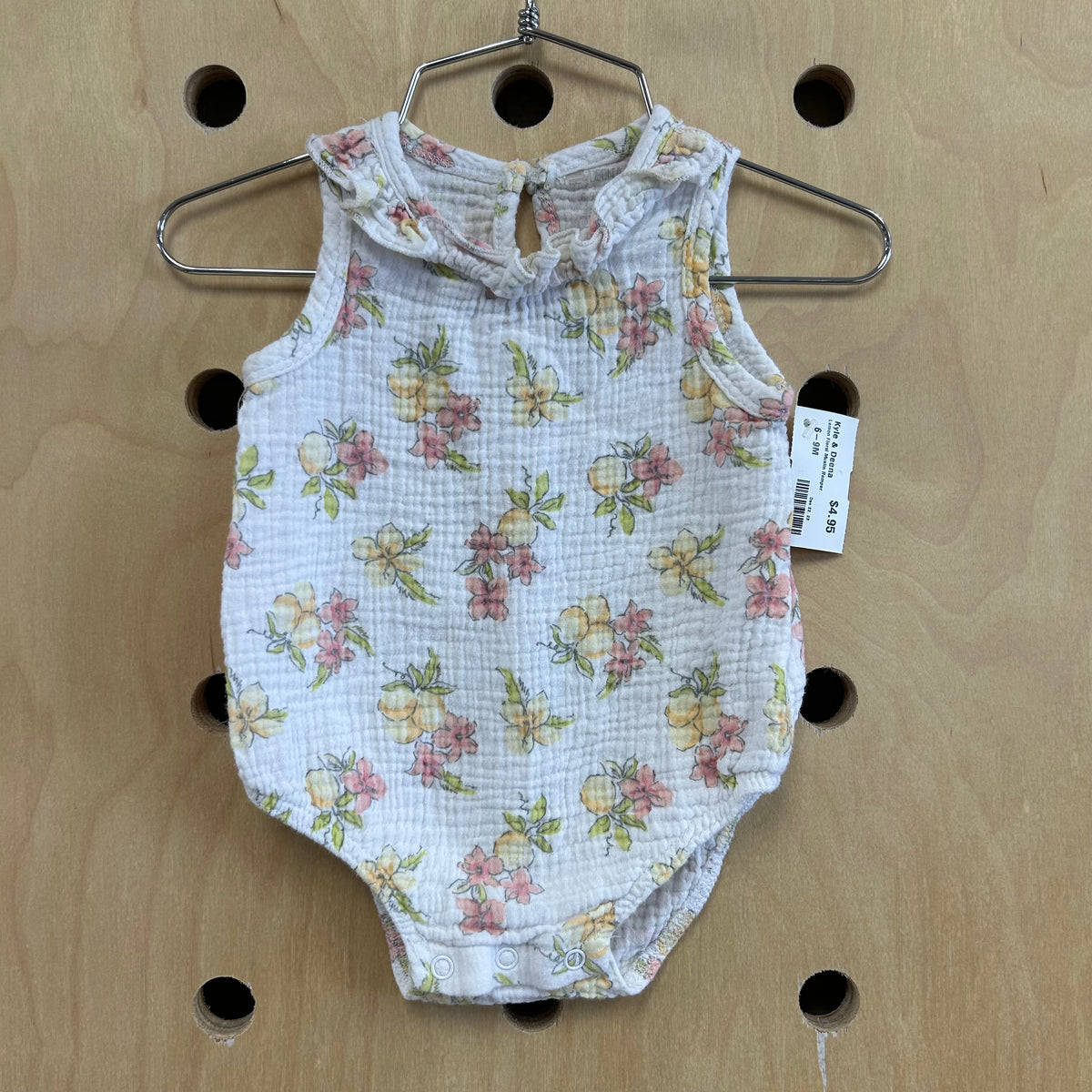 Lemon Floral Muslin Romper