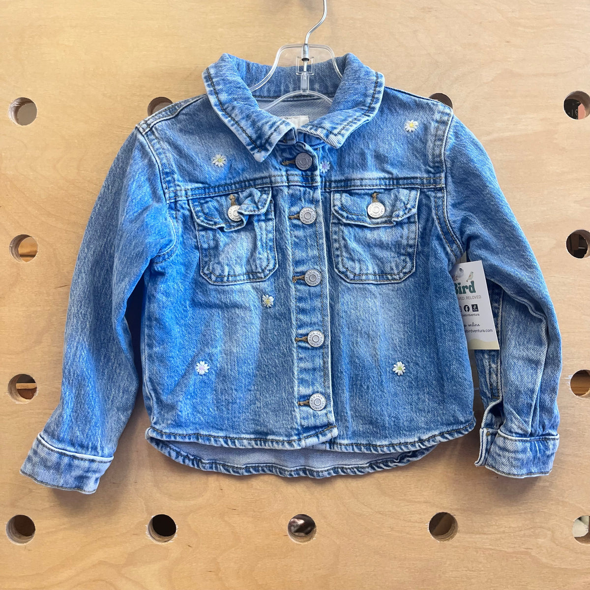 Embroidered Daisies Denim Jacket