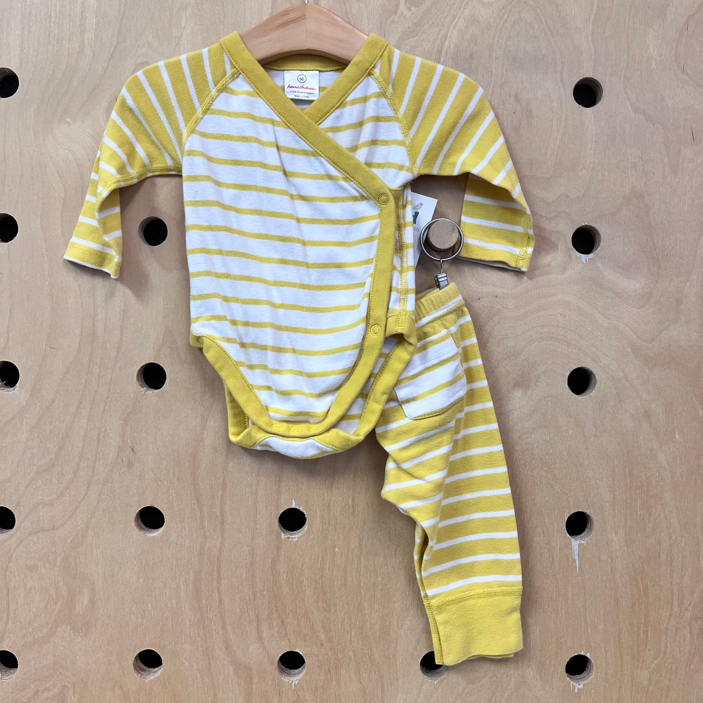 Yellow Striped Organic Bodysuit & Soft Pants