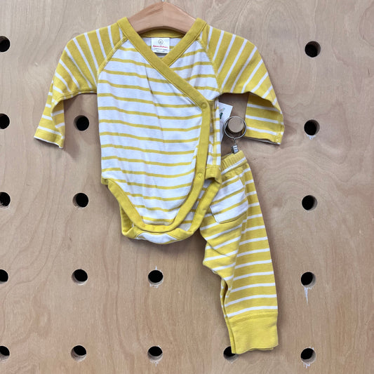 Yellow Striped Organic Bodysuit & Soft Pants