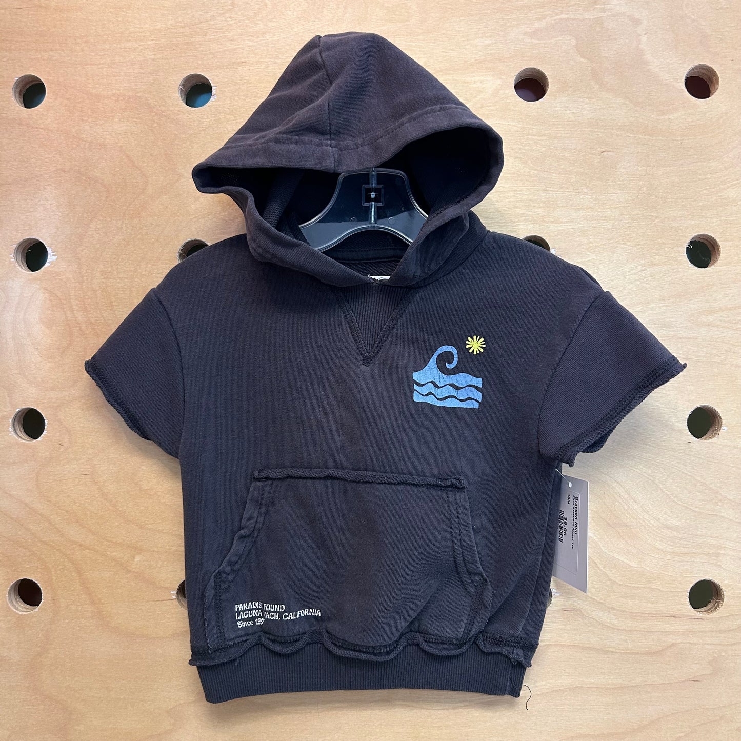 Black Waves/Sun Hooded Tee