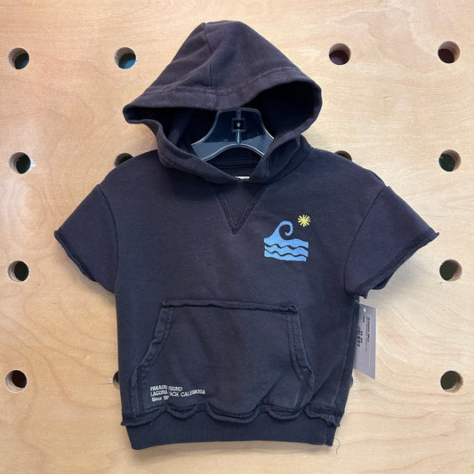 Black Waves/Sun Hooded Tee