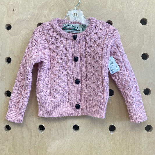 Pink Merino Wool Cardigan