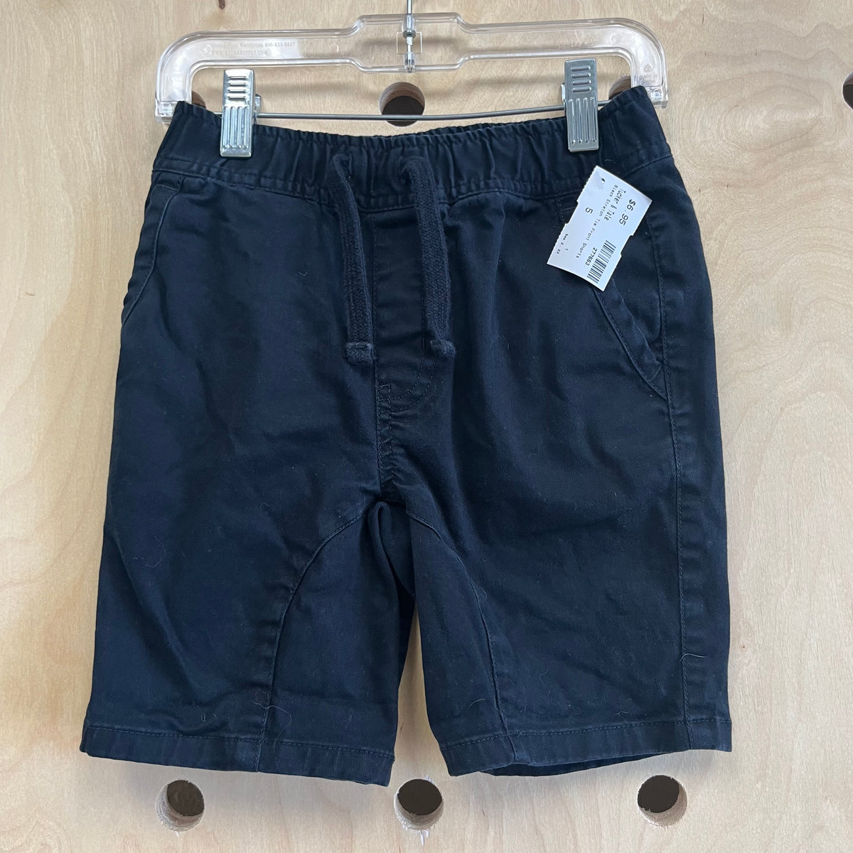 Black Stretch Tie Front Shorts