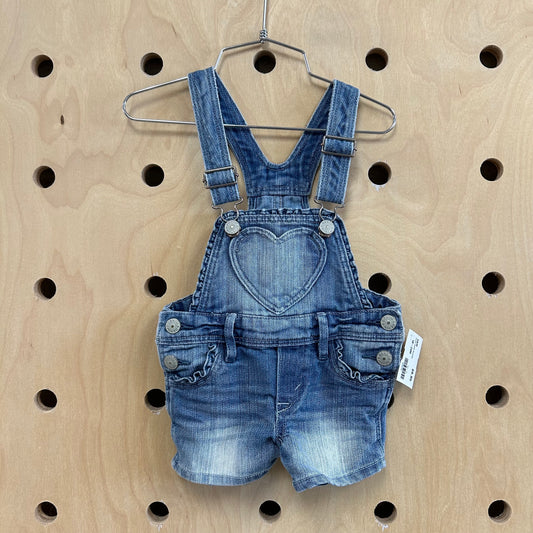 Denim Hearts Shortalls