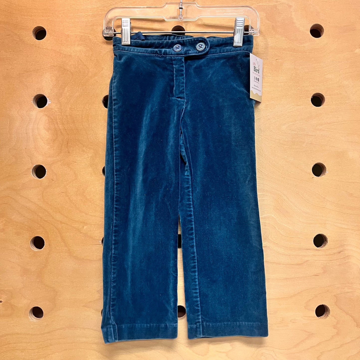 Teal Velour Straight Leg Pants