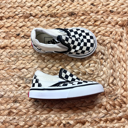 B&W Checkered Slip-Ons