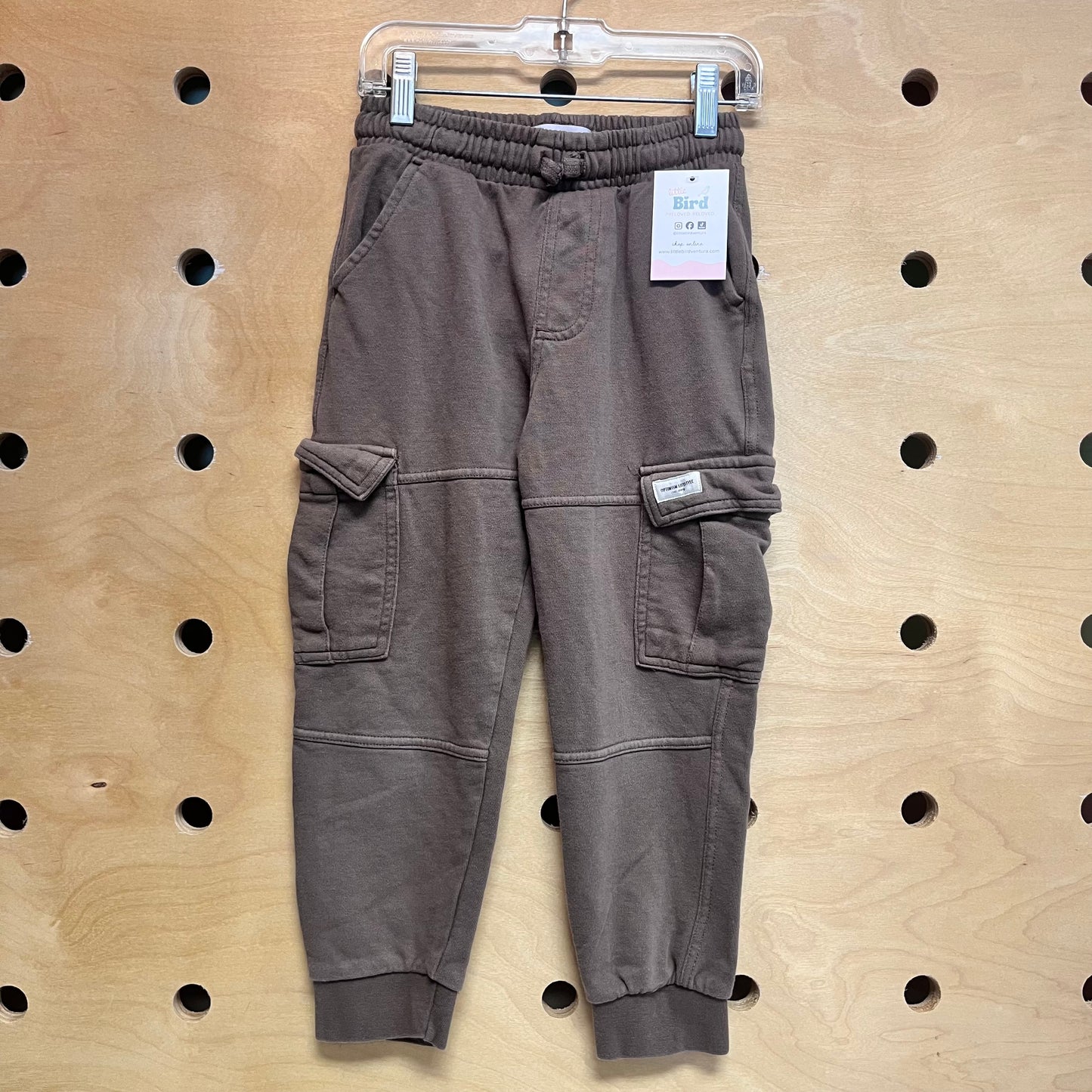 Brown Cargo Drawstring Joggers