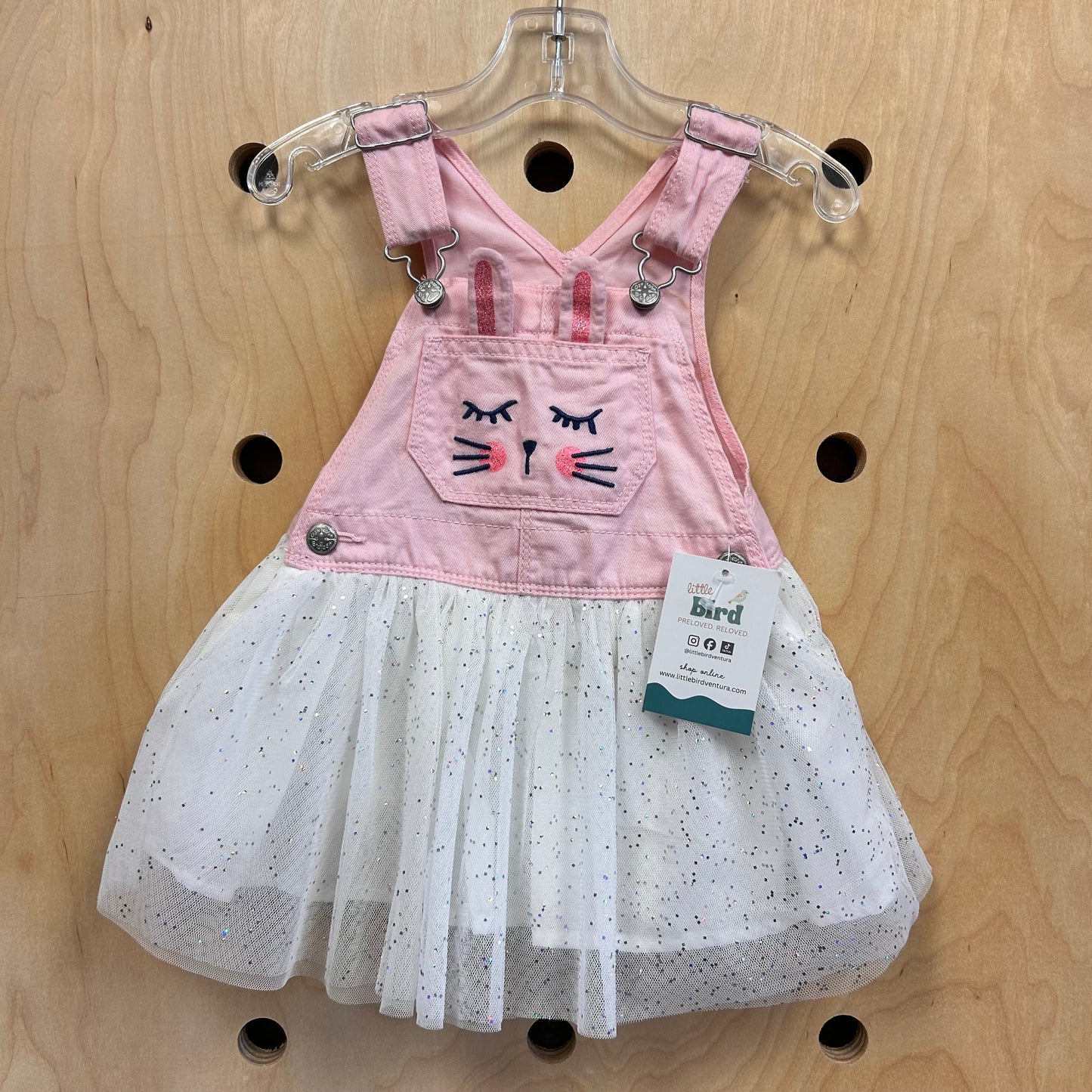 Pink/White Sparkle Tulle Bunny Jumper