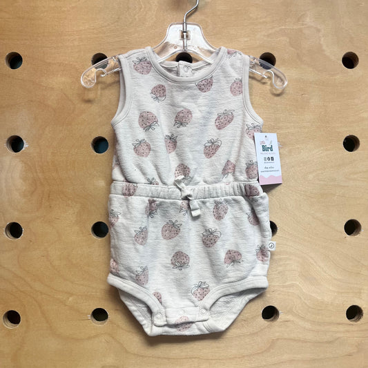 Organic French Terry Stawberry Romper