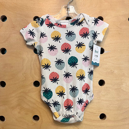Organic Colorful Strawberries Bodysuit