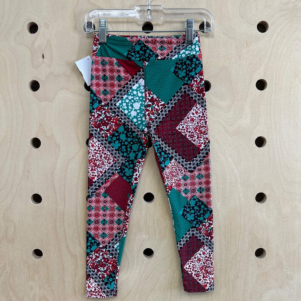 Green & Red Patchwork Leggings
