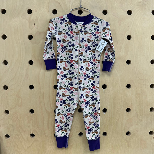 Beige & Purple Bird Zippy