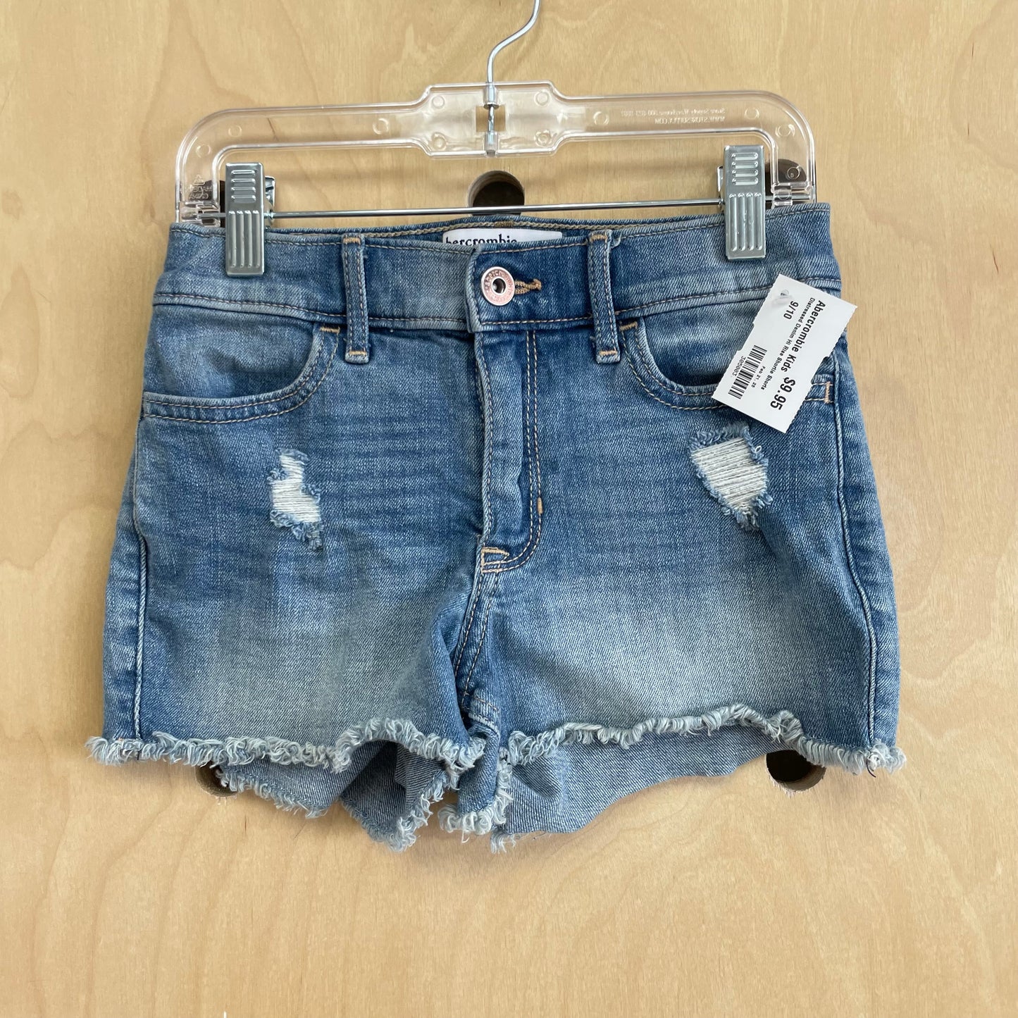 Distressed Denim Hi Rise Shortie Shorts