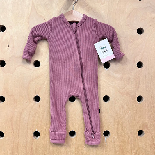 Mauve Ribbed Zippy