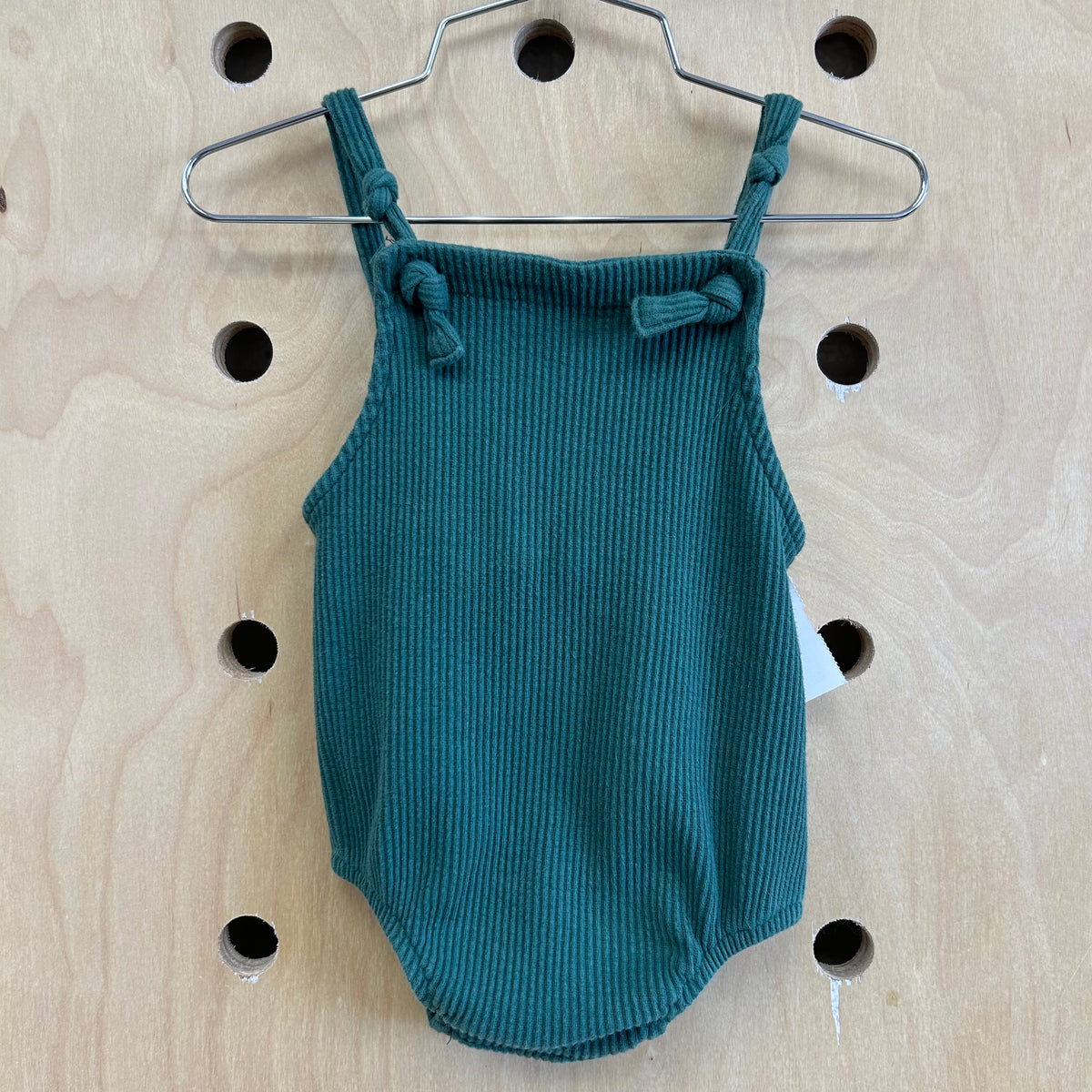 Green Ribbed Romper
