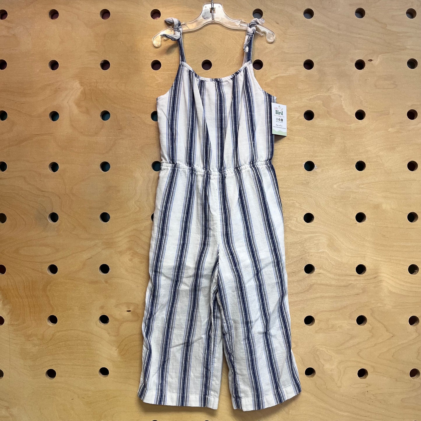 Blue/White Striped Romper