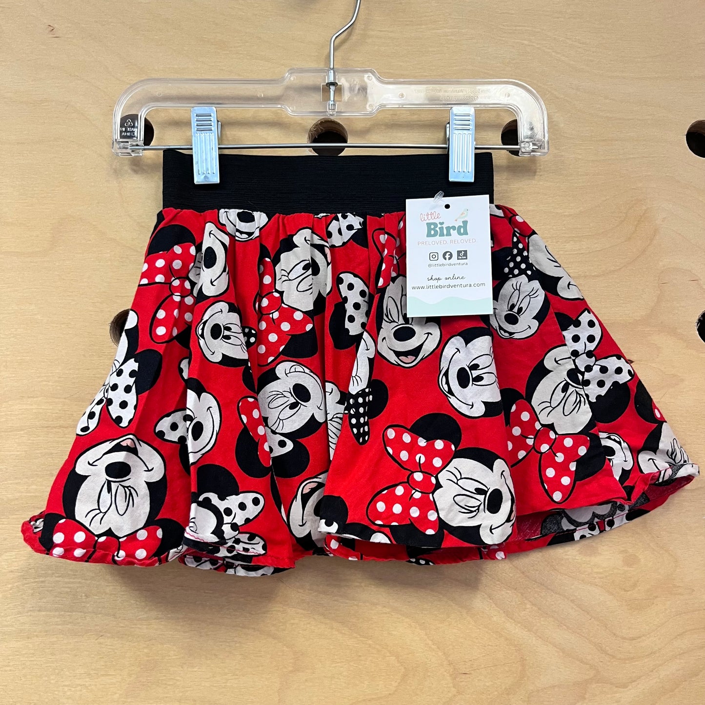 Red Pull On Minnie Skirt