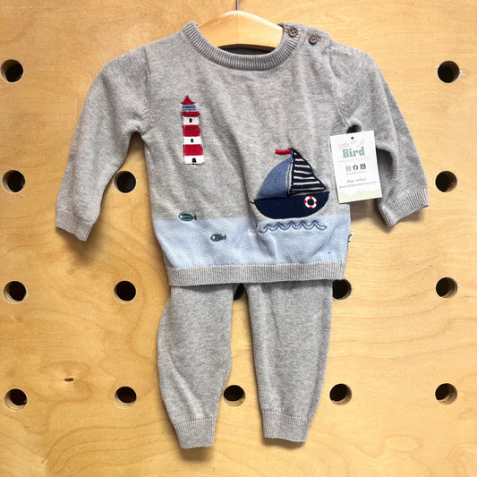 Grey Boat/Lighthouse Knit Outfit