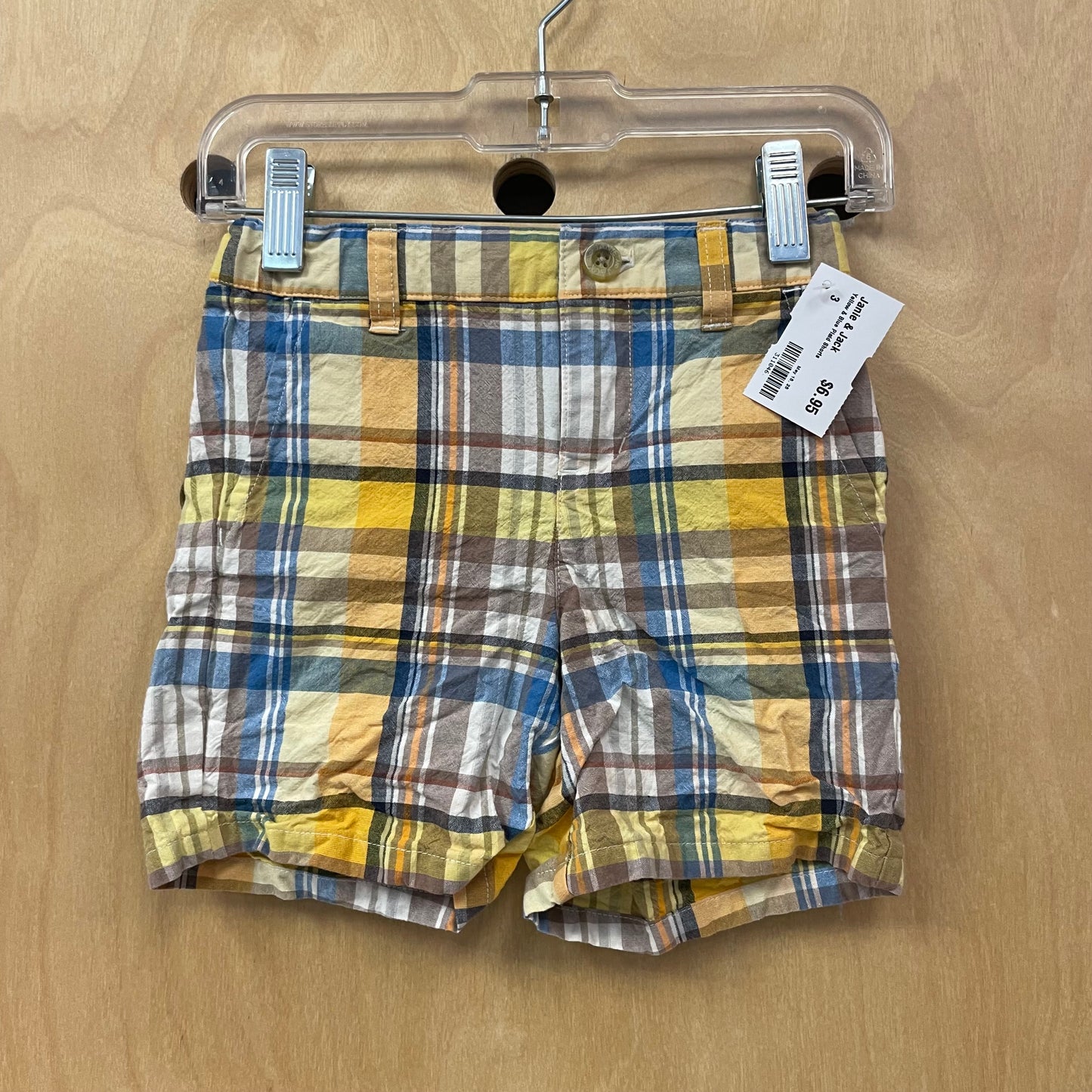 Yellow & Blue Plaid Shorts