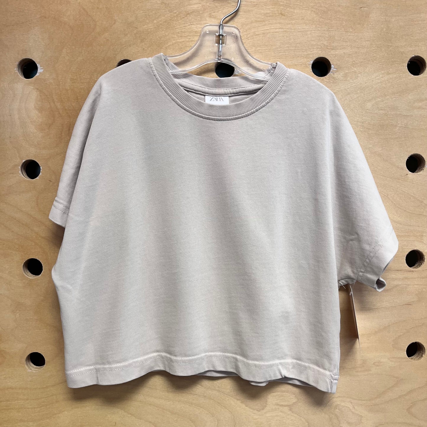 Beige Short Sleeve Top
