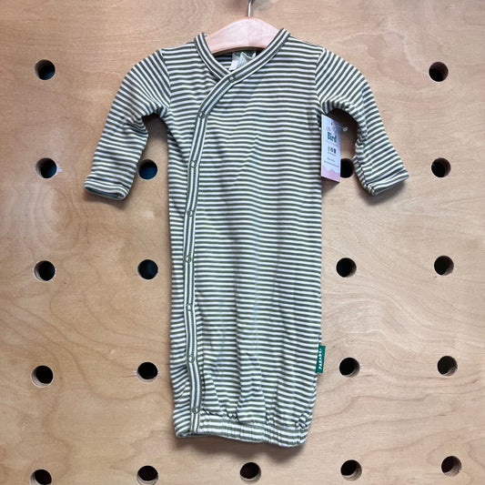 Organic Green Striped Snap Gown