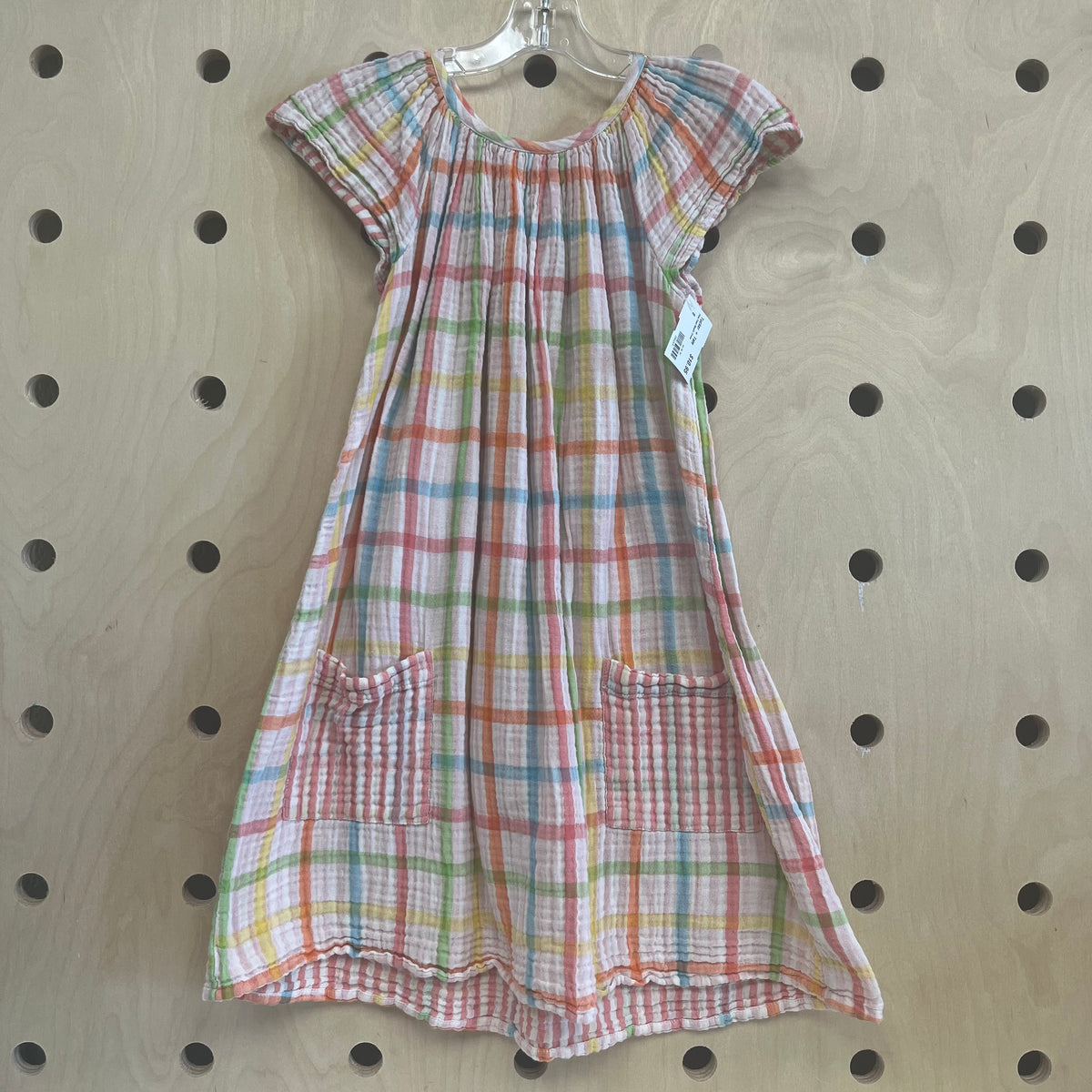 Pink Plaid Muslin Dress
