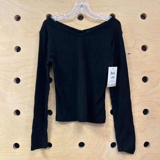 Black Ribbed Long Sleeve