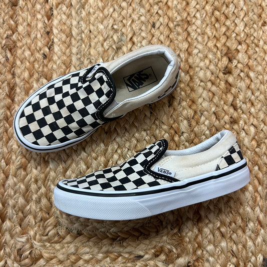Cream & Black Checkered Sxlip Ons