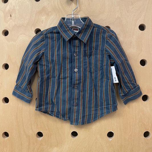 Blue &Brown Button Up Shirt