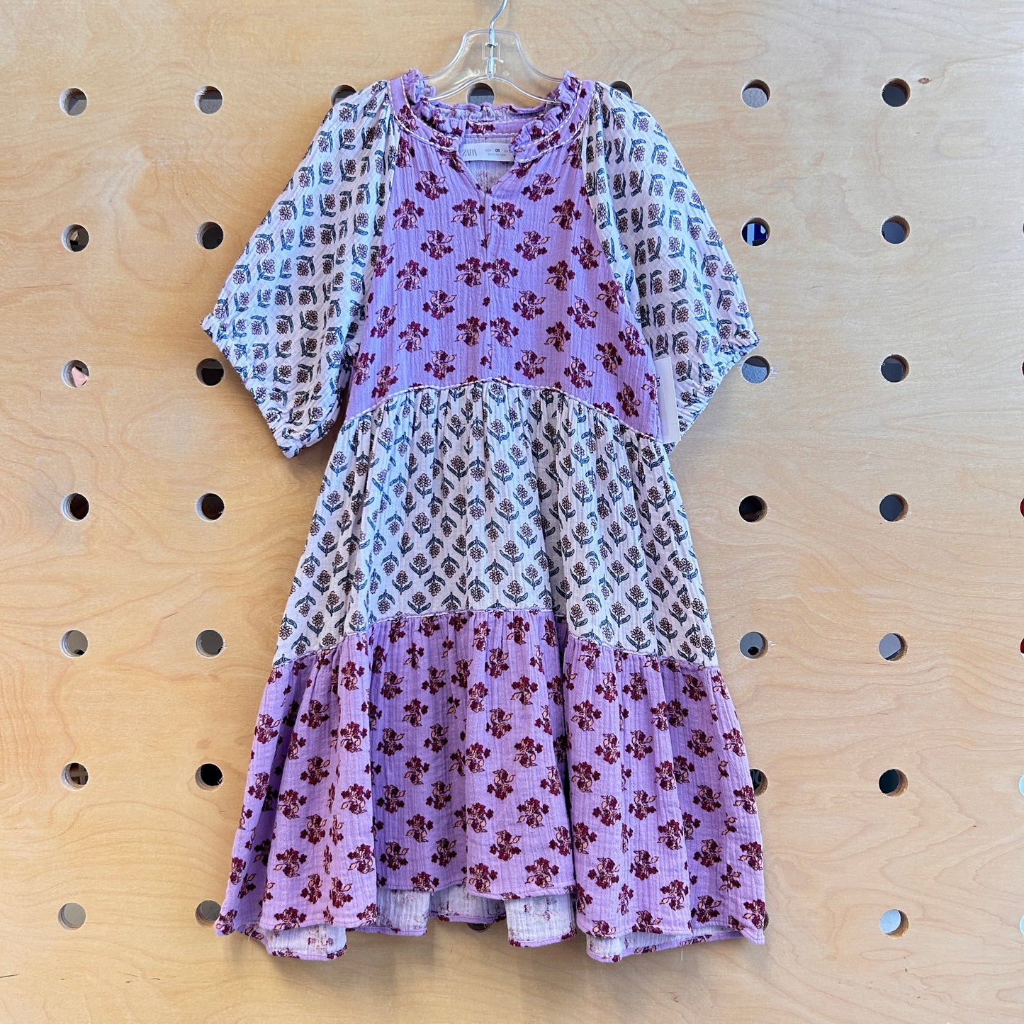 Purple/Cream Floral Dress
