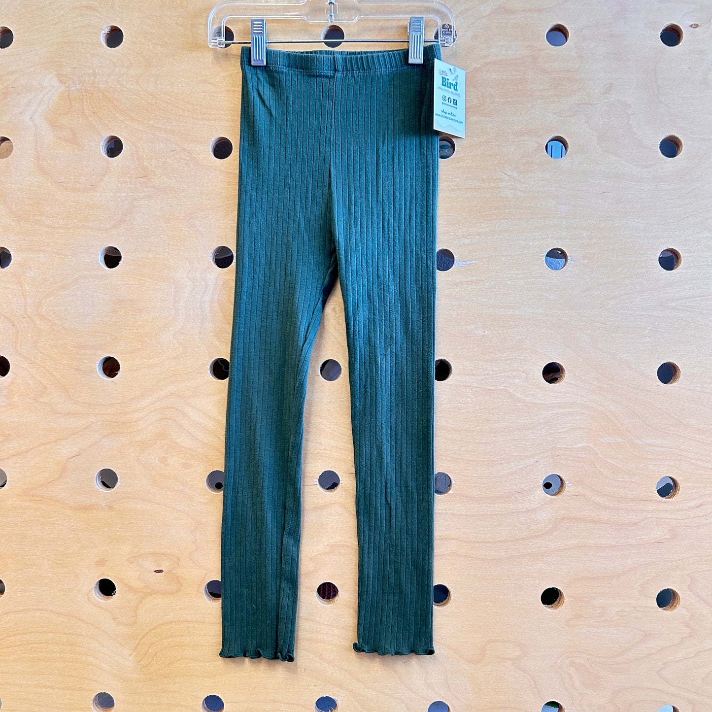 Green Ribbed Leggings