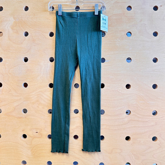 Green Ribbed Leggings