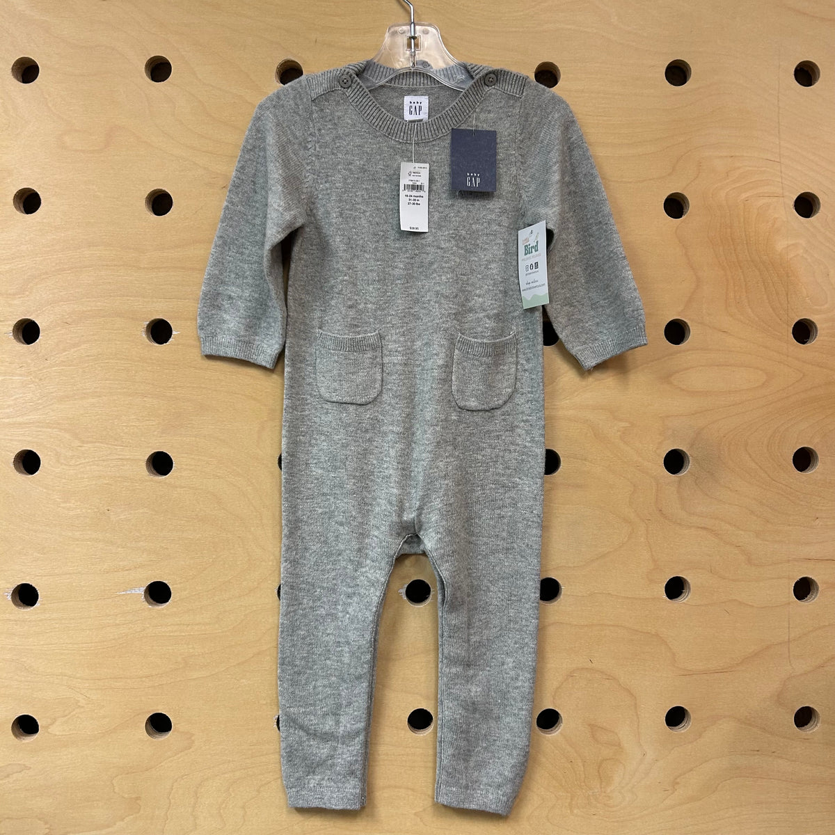 Grey Knit Pocket Romper NEW!