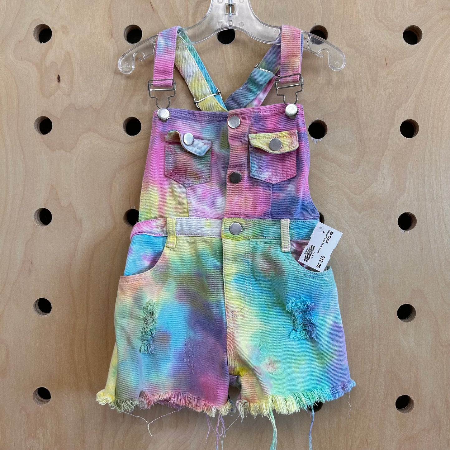 Rainbow Tie Dye Denim Overalls
