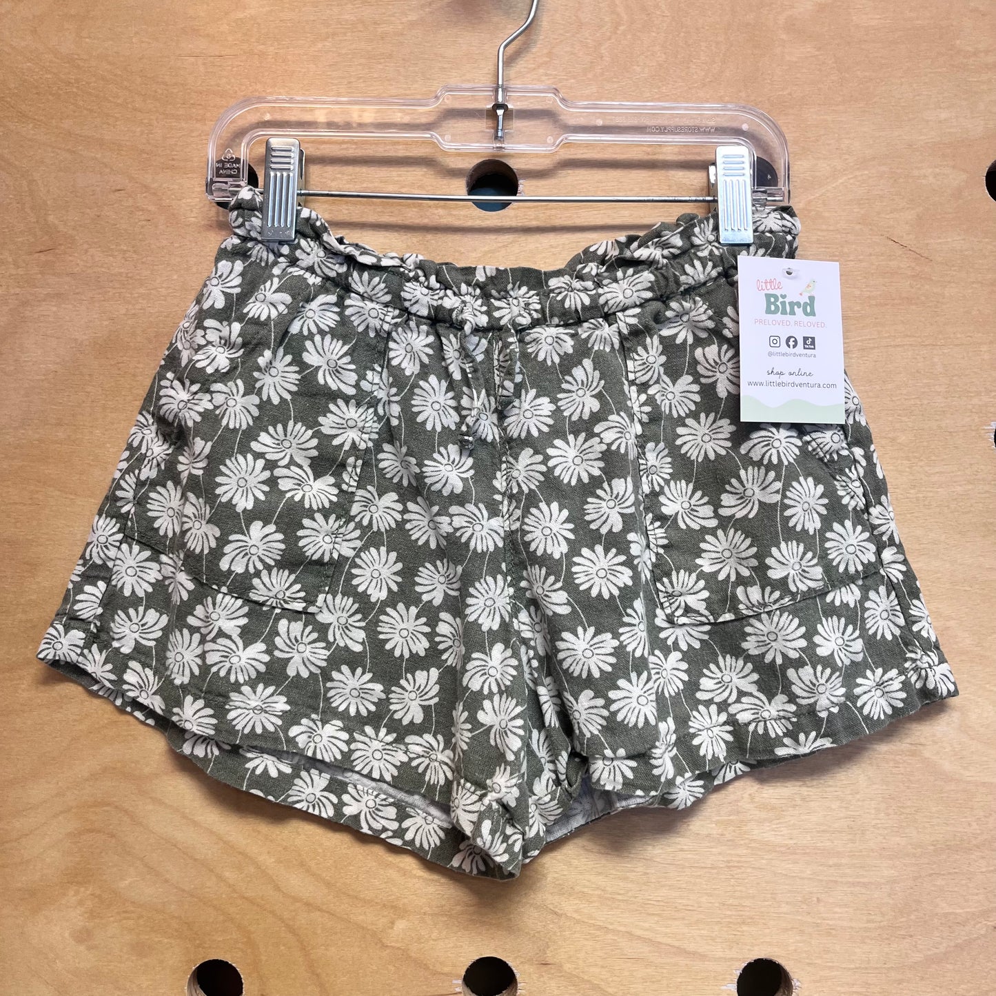 Green/White Floral Shorts