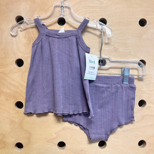 Organic Ribbed Purple Outfit