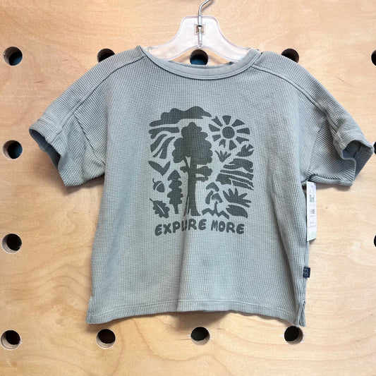 Green Waffle Knit 'Explore More' Tee