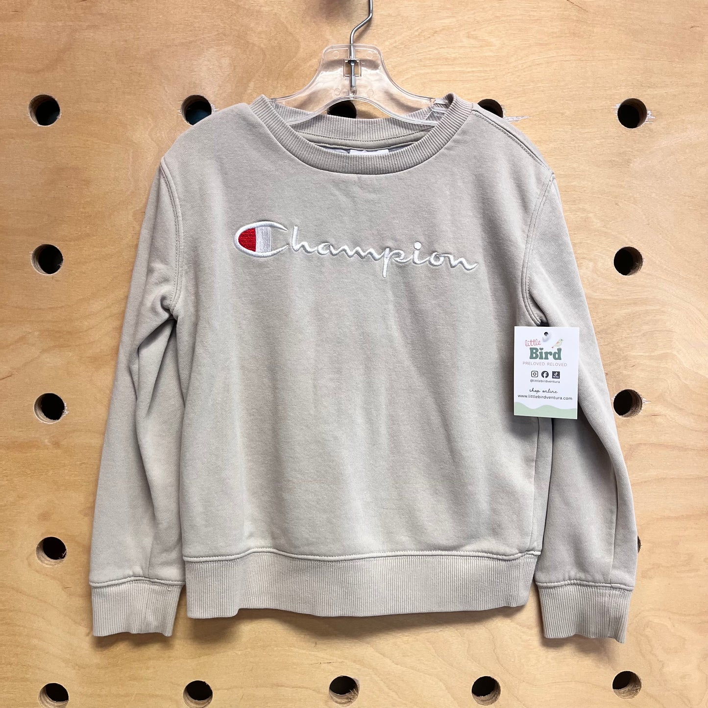 Greige Embroider Logo Pullover