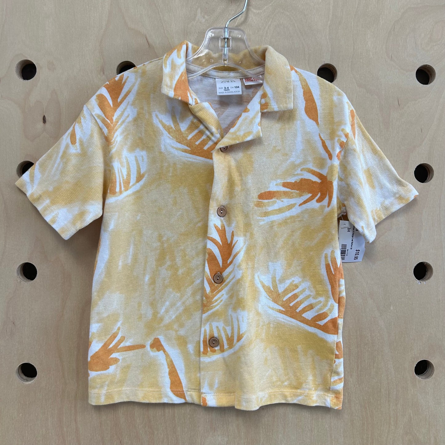Yellow & Orange Leaf Button Up