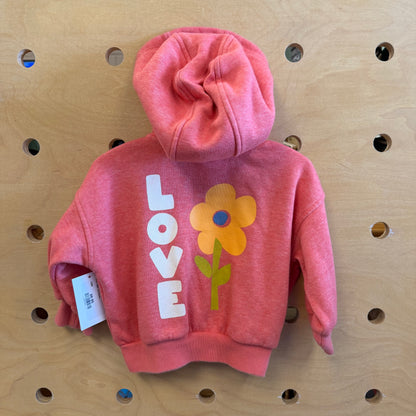 Pink 'LOVE' Zip Hoodie