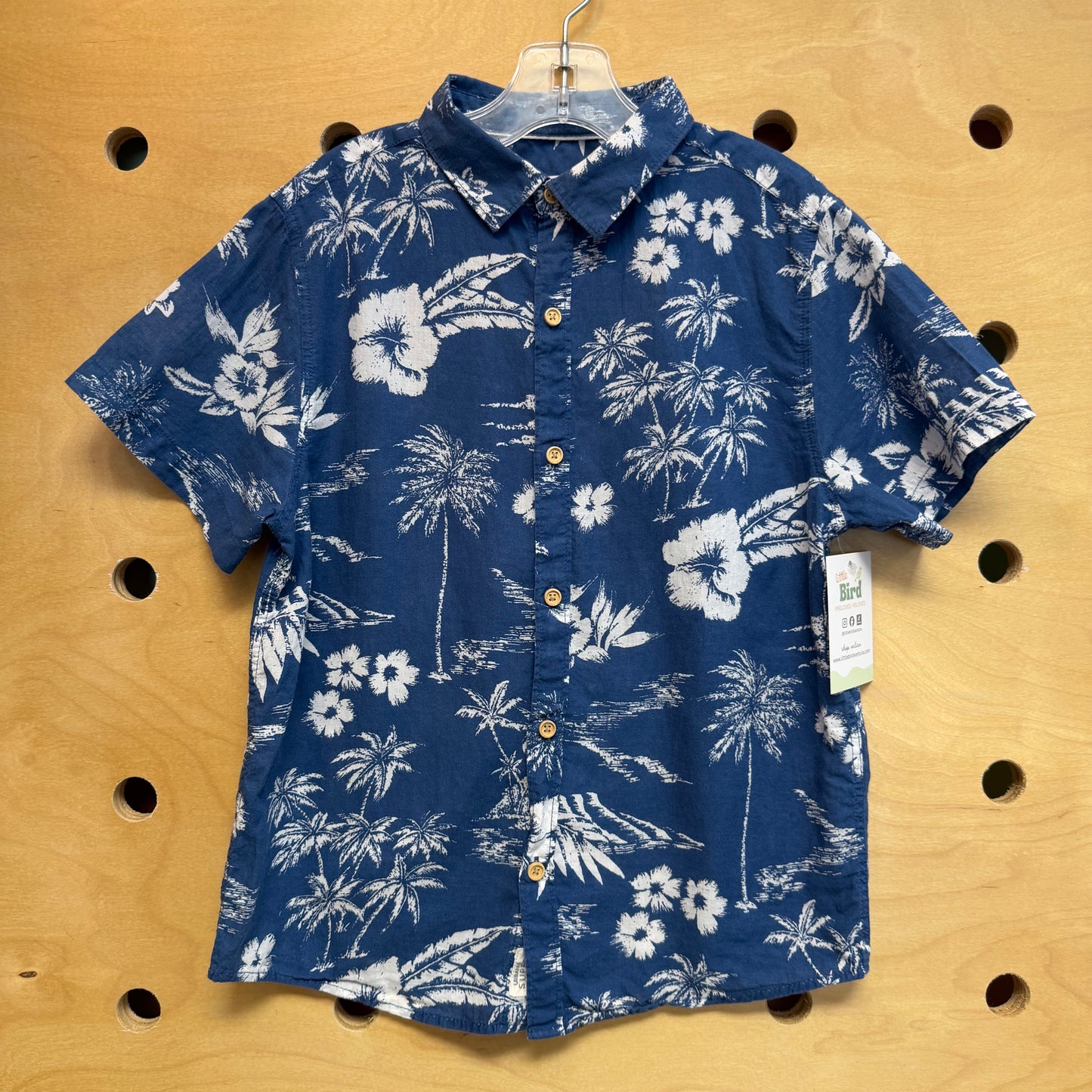 Blue Hawaiian Button Up