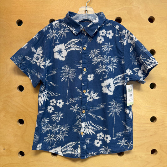 Blue Hawaiian Button Up
