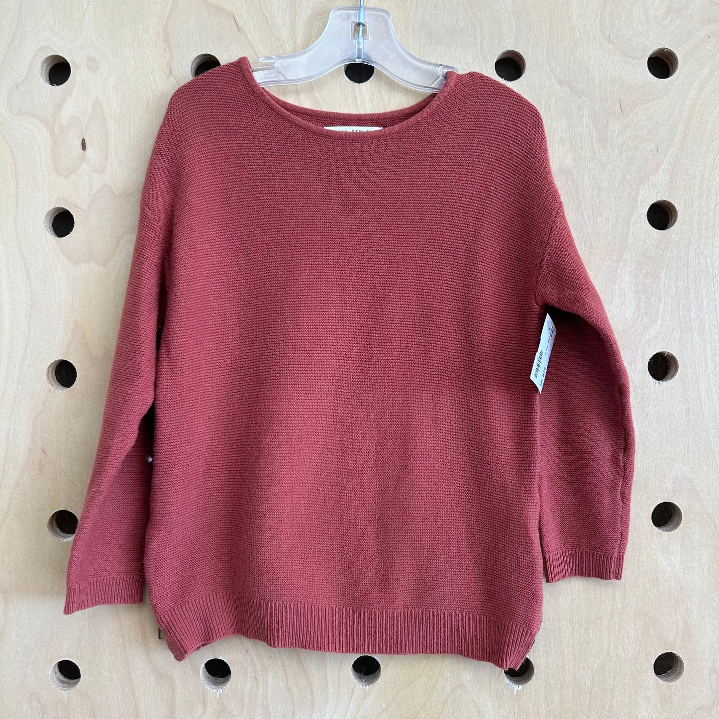 Rust Side Zipper Knit Top