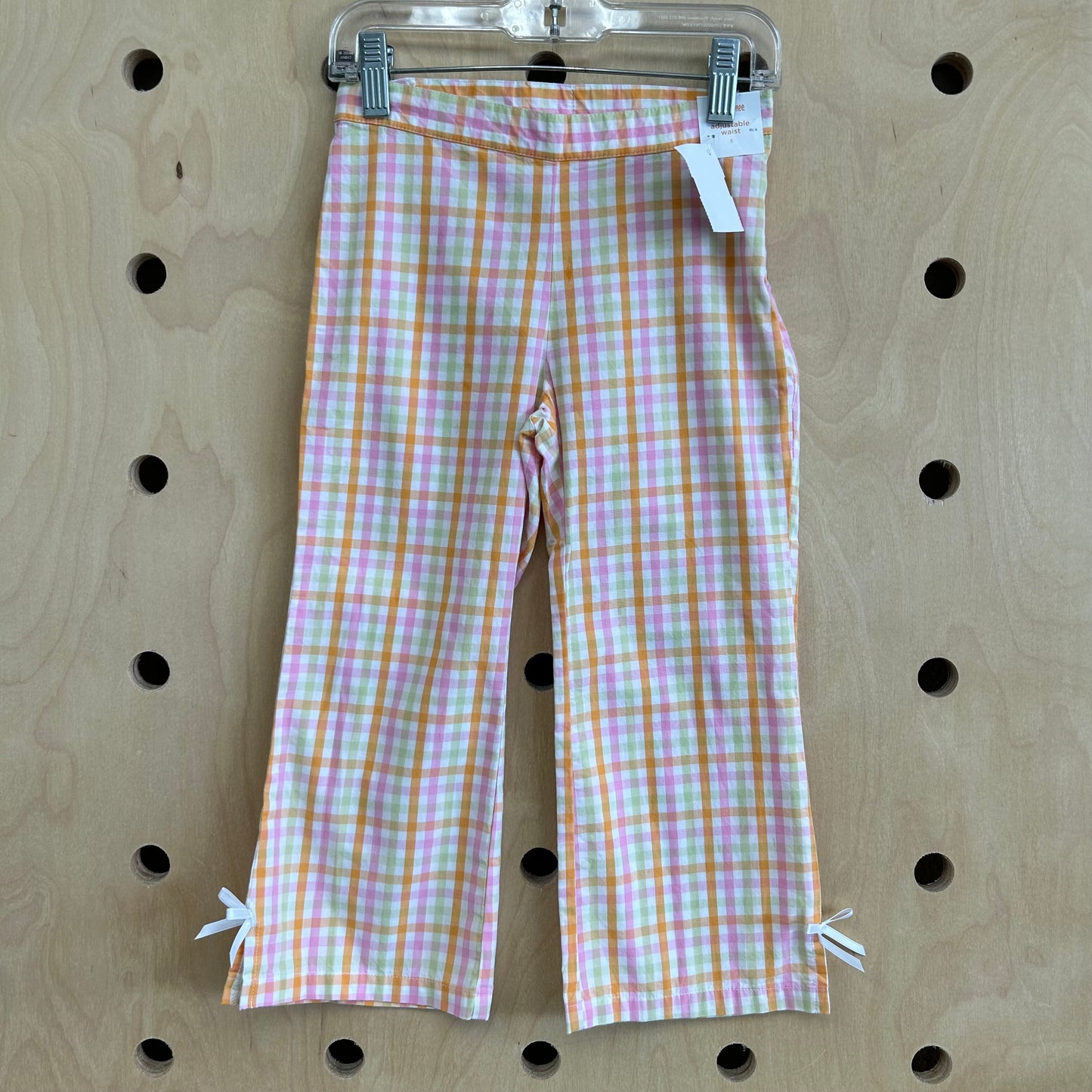 Colorful Peach Plaid Pants NEW!