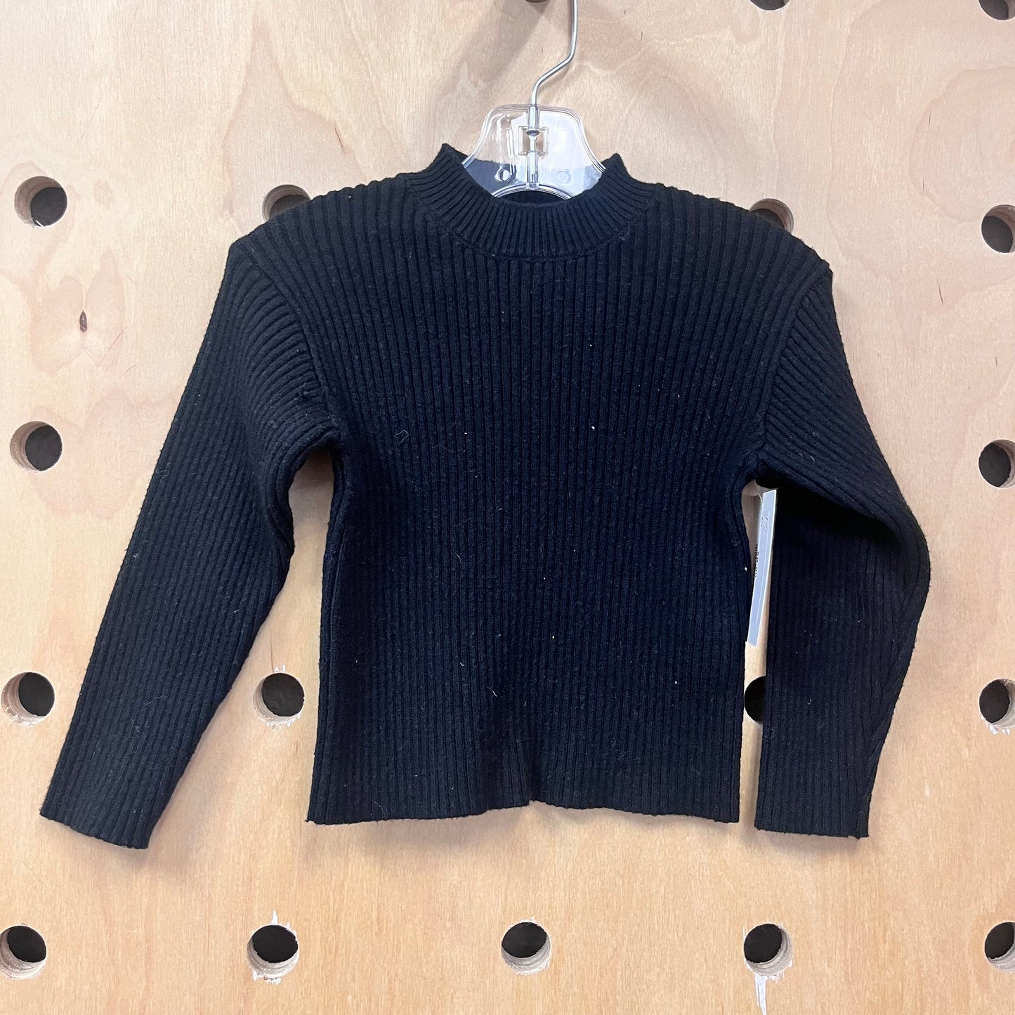 Black Ribbed Turtleneck Sweater