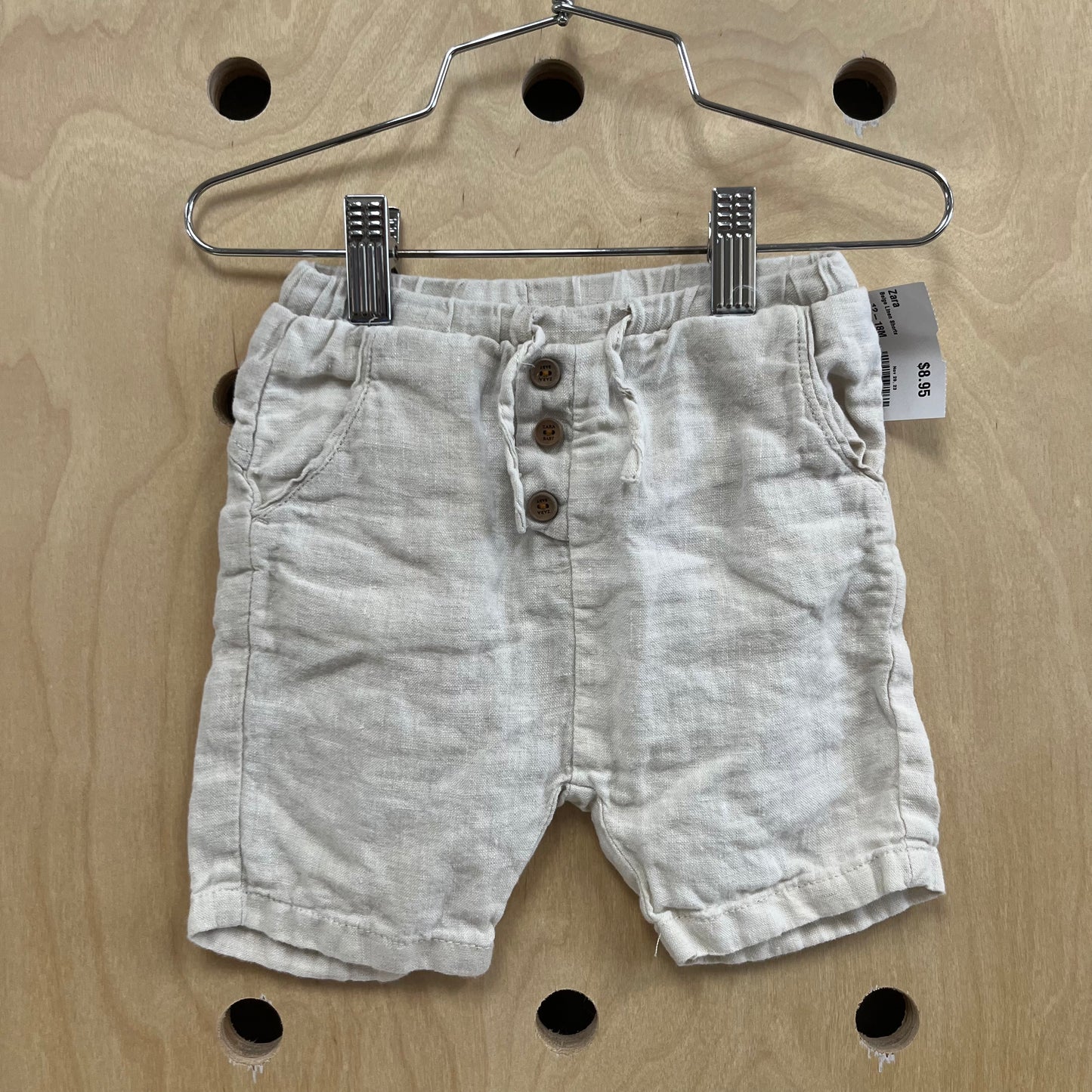 Beige Linen Shorts